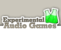 Experimental Audio Games Logo featuring two green flashing testtubes