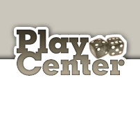 PlayCenter Logo featuring two red flashing dice